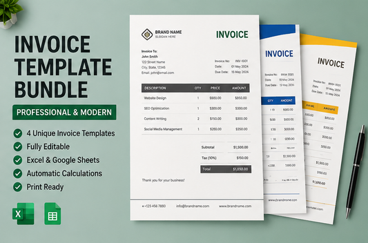 Small Business Invoice Template Bundle